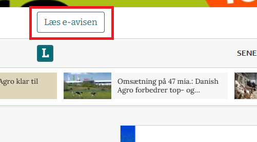 Læs e-avisen via menuen